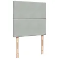 cadre de lit et matelas Gris clair 90x200 cm Velours