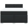 cadre de lit avec matelas Noir 140x200 cm Similicuir