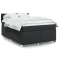 cadre de lit avec matelas Noir 140x200 cm Similicuir