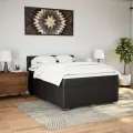 cadre de lit avec matelas Noir 140x200 cm Similicuir
