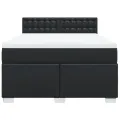 cadre de lit avec matelas Noir 140x200 cm Similicuir