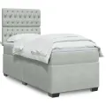 cadre de lit et matelas Gris clair 90x200 cm Velours