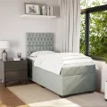 cadre de lit et matelas Gris clair 90x200 cm Velours