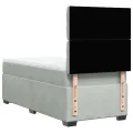 cadre de lit et matelas Gris clair 90x200 cm Velours