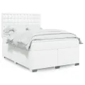 cadre de lit avec matelas Blanc 140x200cm Similicuir