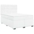 cadre de lit avec matelas Blanc 140x200cm Similicuir