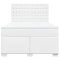 cadre de lit avec matelas Blanc 140x200cm Similicuir