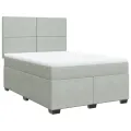 cadre de lit et matelas Gris clair 140x200cm Velours