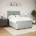 cadre de lit et matelas Gris clair 140x200cm Velours