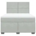 cadre de lit et matelas Gris clair 140x200cm Velours