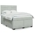 cadre de lit et matelas Gris clair 140x200cm Velours