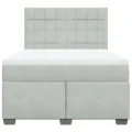 cadre de lit et matelas Gris clair 140x200cm Velours