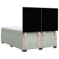 cadre de lit et matelas Gris clair 140x200cm Velours