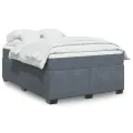 cadre de lit et matelas Gris foncé 160x200cm Velours
