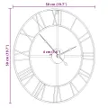 Horloge murale noir Ø50 cm fer