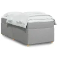 cadre de lit avec matelas Gris clair 90x200 cm Tissu