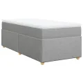 cadre de lit avec matelas Gris clair 90x200 cm Tissu