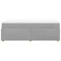 cadre de lit avec matelas Gris clair 90x200 cm Tissu