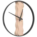 Horloge murale marron Ø35 cm fer et bois de chêne
