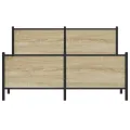 Cadre de lit en métal sans matelas chêne sonoma 160x200 cm