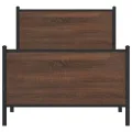 Cadre de lit en métal sans matelas chêne marron 90x190 cm