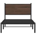 Cadre de lit en métal sans matelas chêne marron 107x203 cm