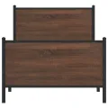 Cadre de lit en métal sans matelas chêne marron 100x190 cm