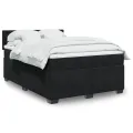 cadre de lit avec matelas Noir 140x200 cm Velours