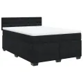 cadre de lit avec matelas Noir 140x200 cm Velours