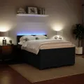 cadre de lit avec matelas Noir 140x200 cm Velours