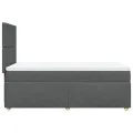 cadre de lit avec matelas Gris foncé 90x200 cm Tissu