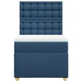 cadre de lit avec matelas Bleu 90x200 cm Tissu
