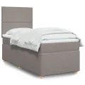 cadre de lit avec matelas Taupe 90x200 cm Tissu