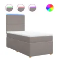cadre de lit avec matelas Taupe 90x200 cm Tissu