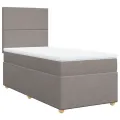 cadre de lit avec matelas Taupe 90x200 cm Tissu