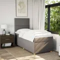 cadre de lit avec matelas Taupe 90x200 cm Tissu