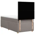 cadre de lit avec matelas Taupe 90x200 cm Tissu