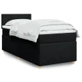 cadre de lit avec matelas Noir 90x200 cm Tissu
