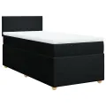 cadre de lit avec matelas Noir 90x200 cm Tissu