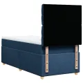 cadre de lit avec matelas Bleu 90x200 cm Tissu