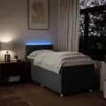 cadre de lit avec matelas Gris foncé 90x200 cm Tissu