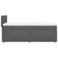 cadre de lit avec matelas Gris foncé 90x200 cm Tissu