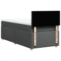 cadre de lit avec matelas Gris foncé 90x200 cm Tissu