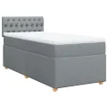 cadre de lit avec matelas Gris clair 90x200 cm Tissu