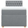 cadre de lit avec matelas Gris clair 90x200 cm Tissu