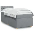cadre de lit avec matelas Gris clair 90x200 cm Tissu