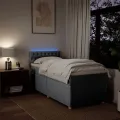 cadre de lit avec matelas Gris clair 90x200 cm Tissu
