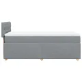 cadre de lit avec matelas Gris clair 90x200 cm Tissu