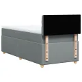 cadre de lit avec matelas Gris clair 90x200 cm Tissu