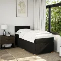cadre de lit avec matelas Noir 90x200 cm Tissu